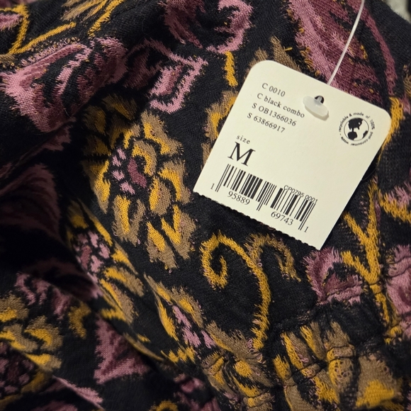 Free People No Ordinary Top Floral Jacquard Cropped Sweater - Picture 7 of 8